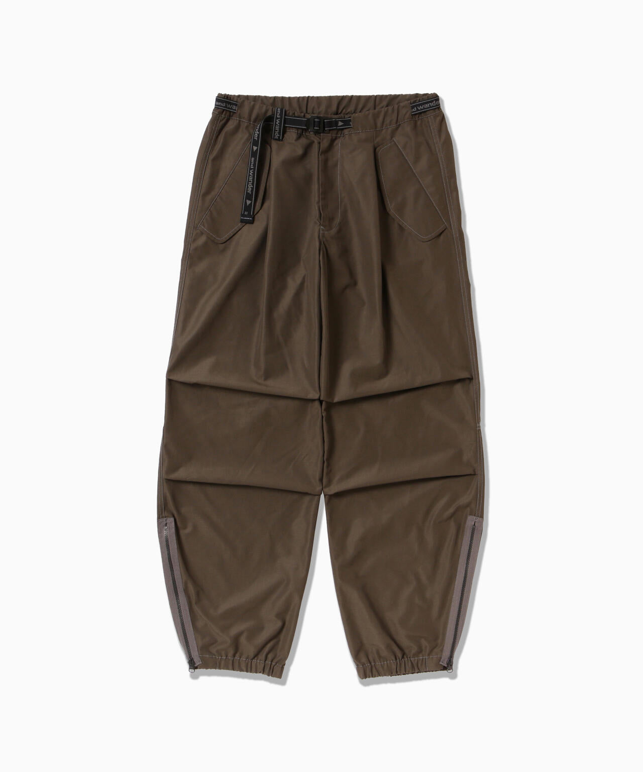 high count cloth side zip hem pants | and wander（アンドワンダー