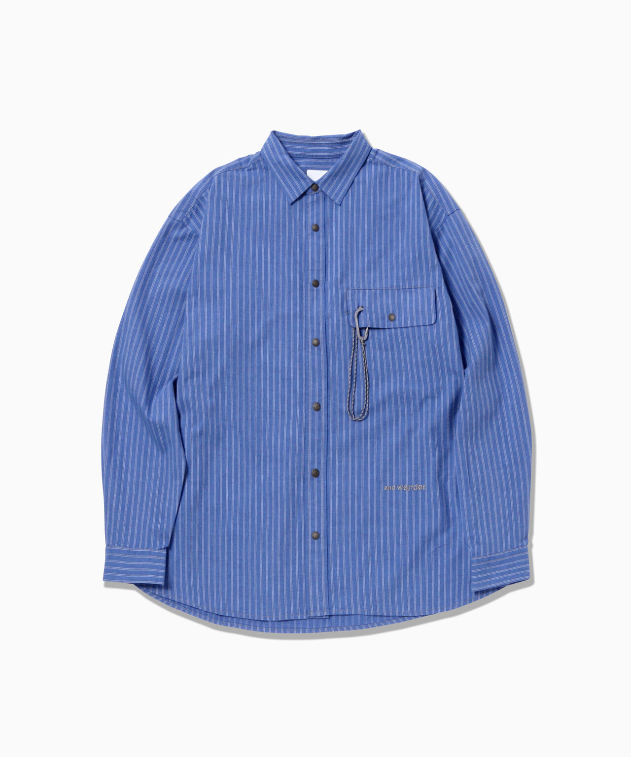 C/W stripe shirt（M） | and wander（アンドワンダー） ｜【公式