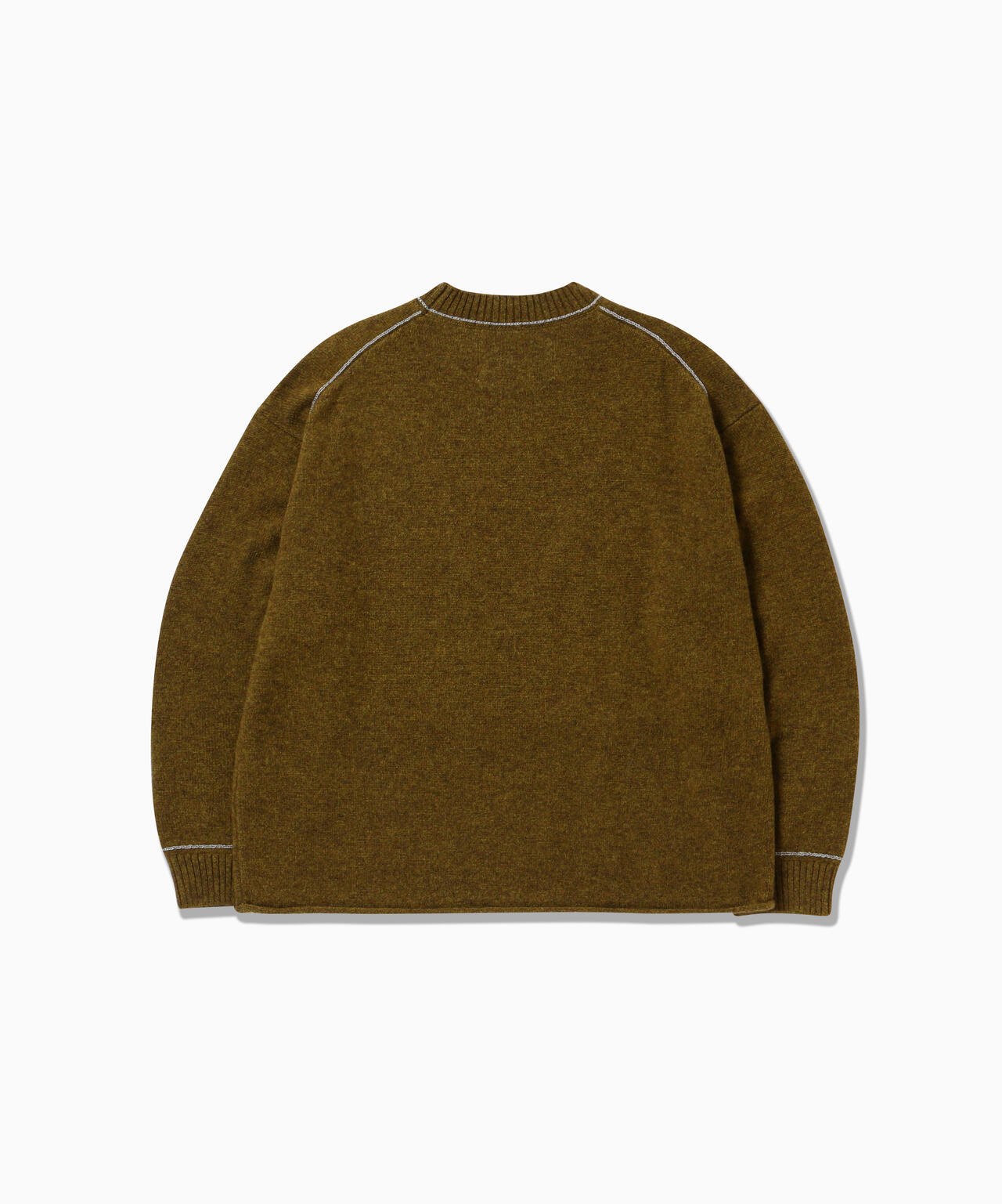 最高級素材 ヤク100% クルーネック 長袖ニット メランジ ダークグリーン 杢 yak wool knit crew neck | ヤク ウール ニット クルー ネック | and