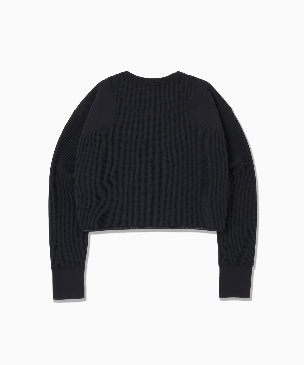 【極美品】アンドワンダー　PEワッフルショートレングスT　ブラック PE waffle short length T (W) | and wander（アンドワンダー