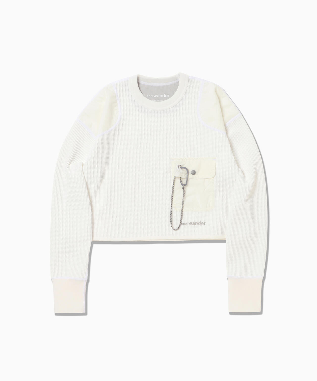 PE waffle short length T (W) | and wander（アンドワンダー