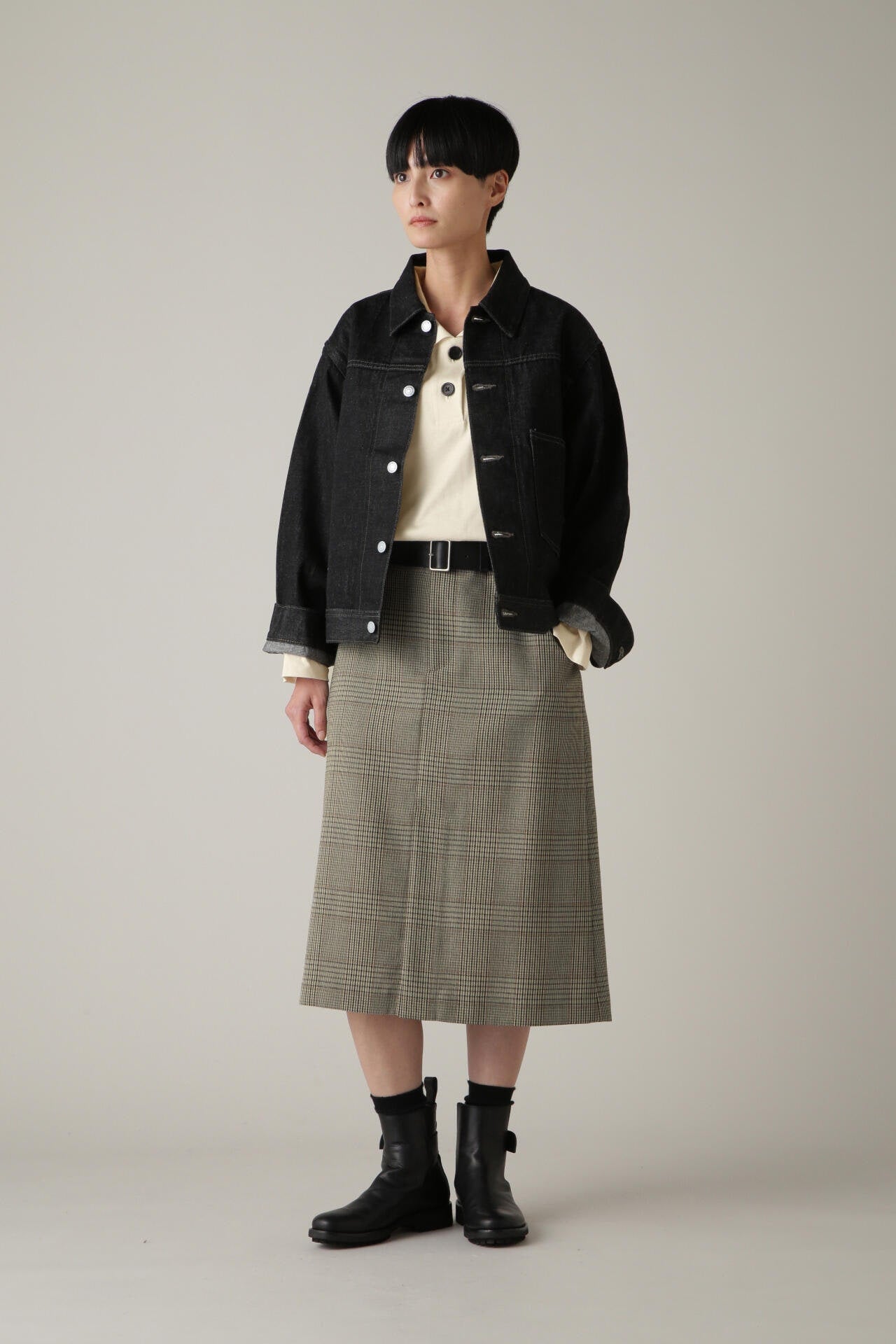GLEN CHECK WOOL TWILL