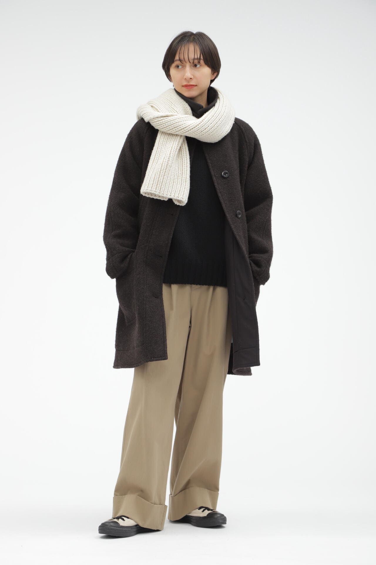 MERINO CASHMERE CHUNKY RIB SCARF