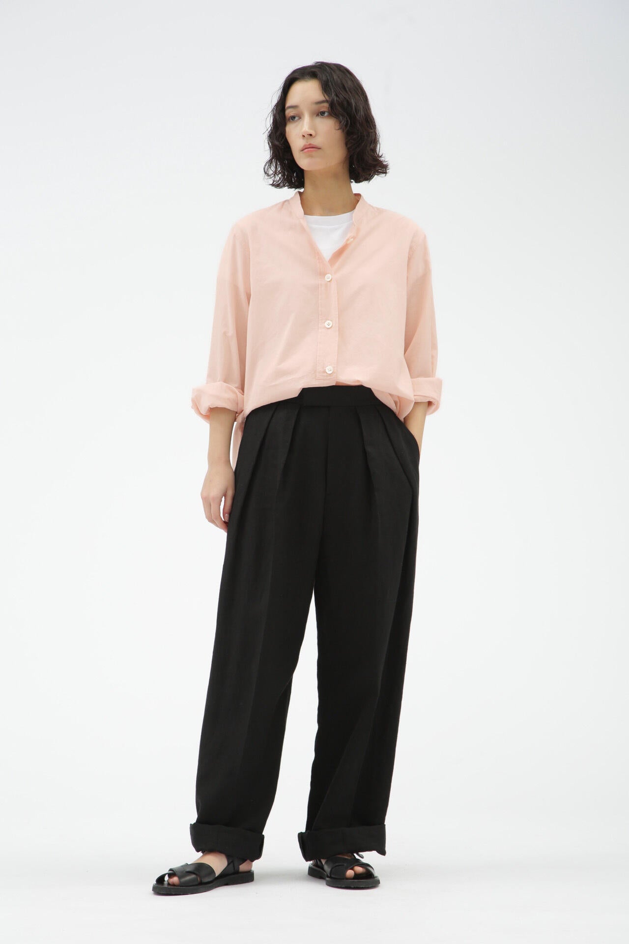 COMPACT LINEN TROUSERS