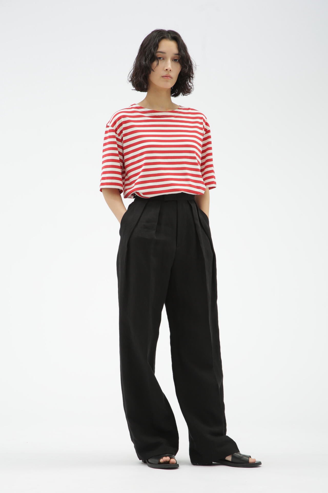 COMPACT LINEN TROUSERS