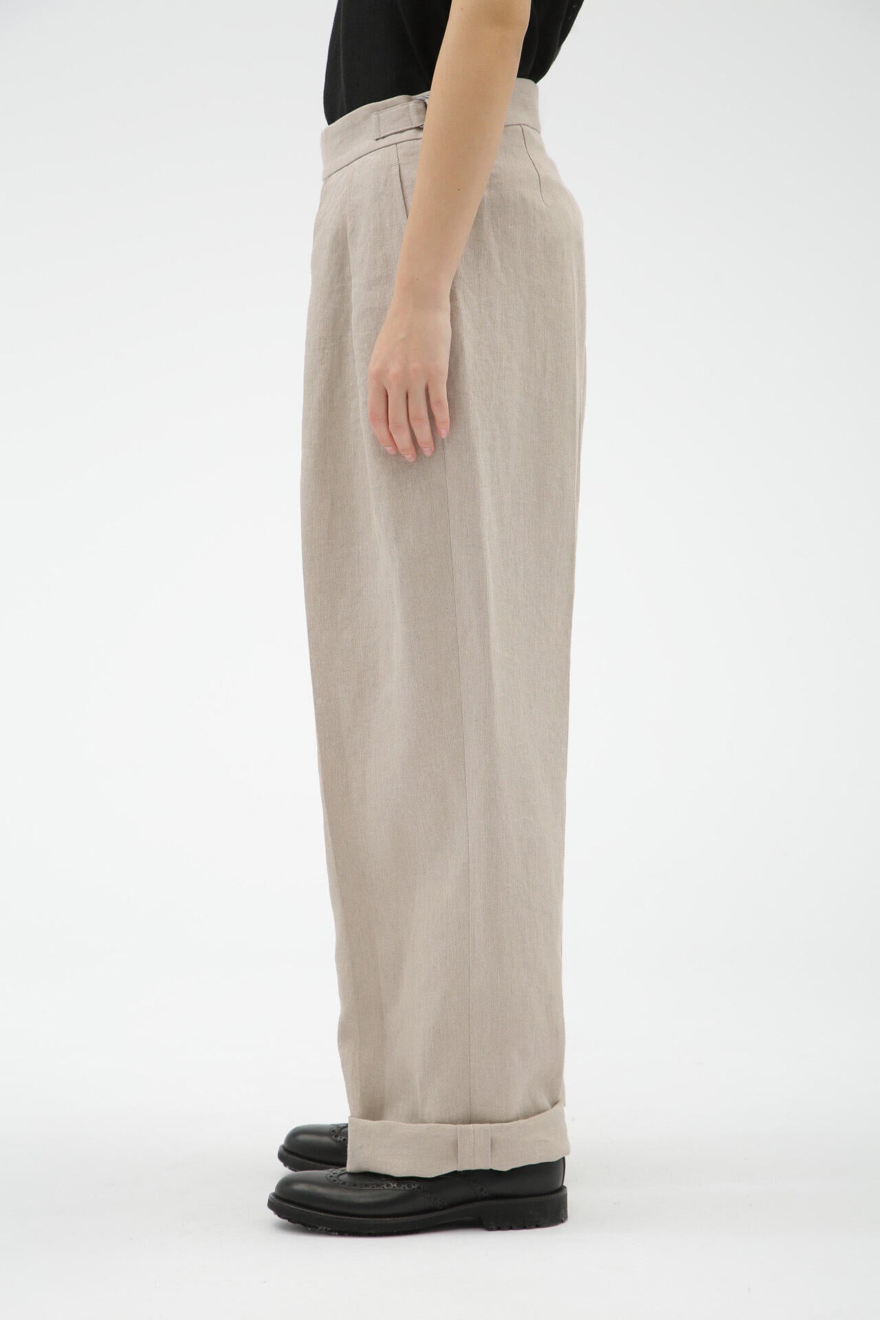 COMPACT LINEN TROUSERS