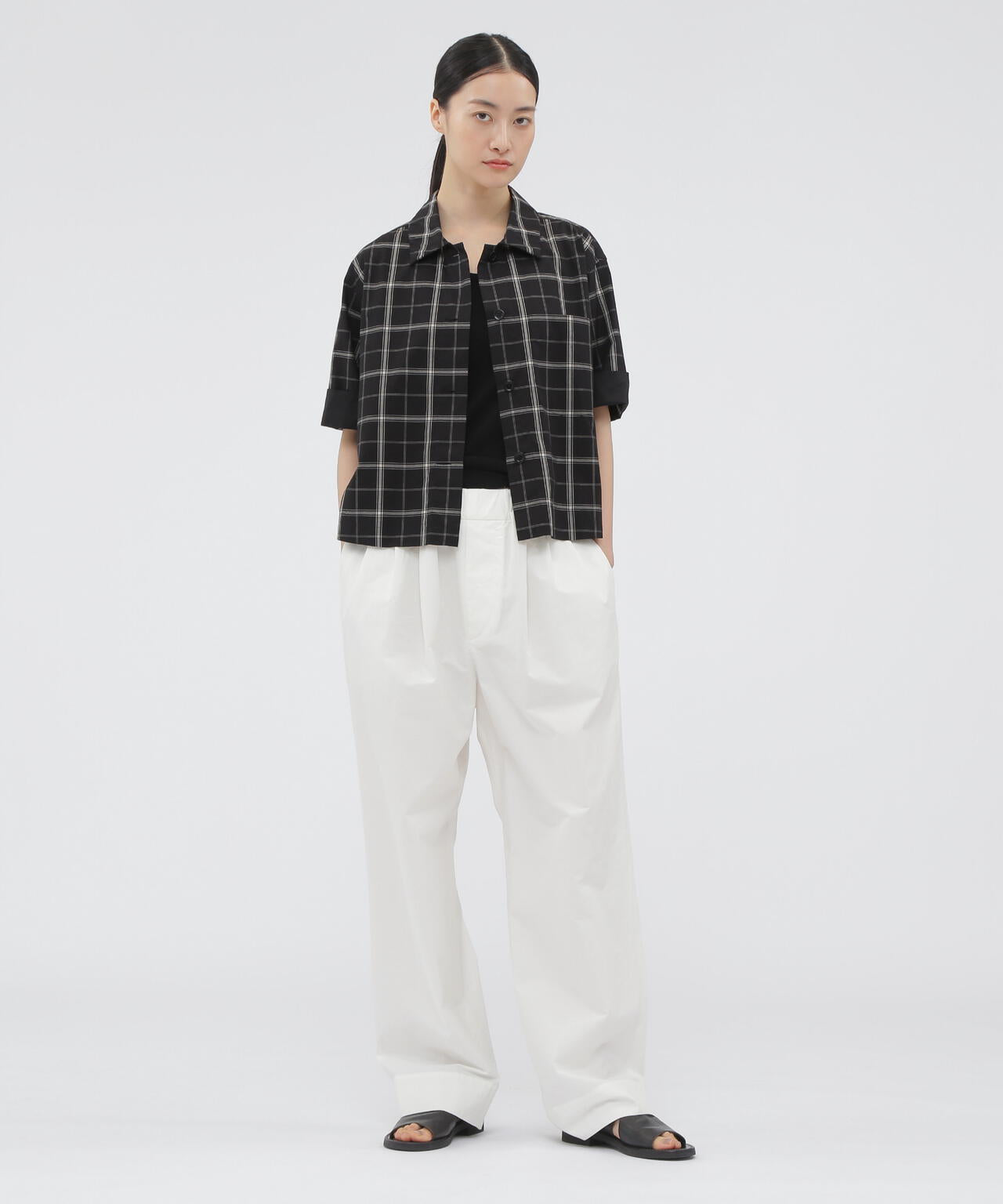 COTTON LINEN CHECK SHIRT | MARGARET HOWELL（マーガレット・ハウエル 