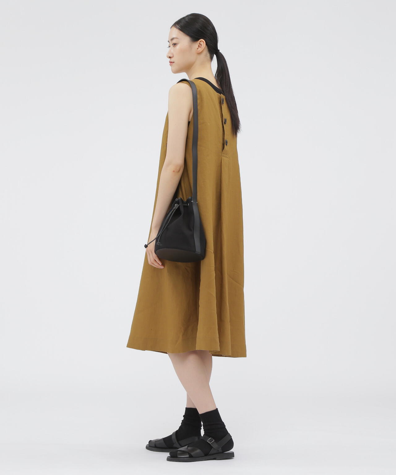 DENSE FINE LINEN POPLIN DRESS