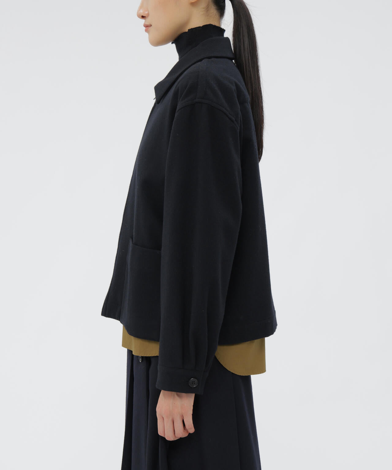 MILLED WOOL TWILL BLOUSON