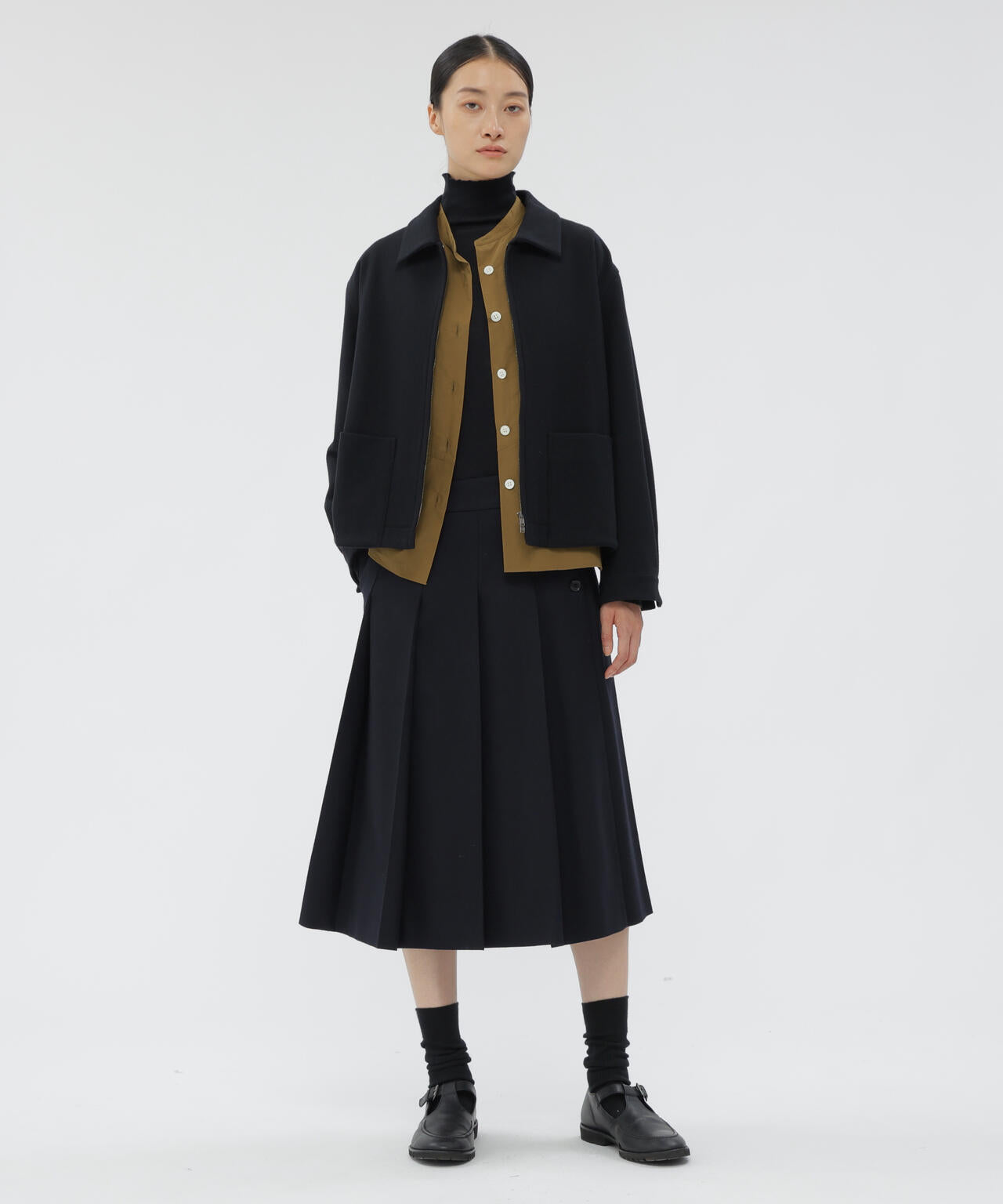 MILLED WOOL TWILL BLOUSON