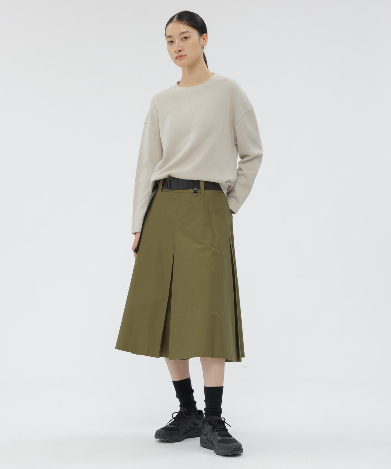 COTTON SATEEN SKIRT