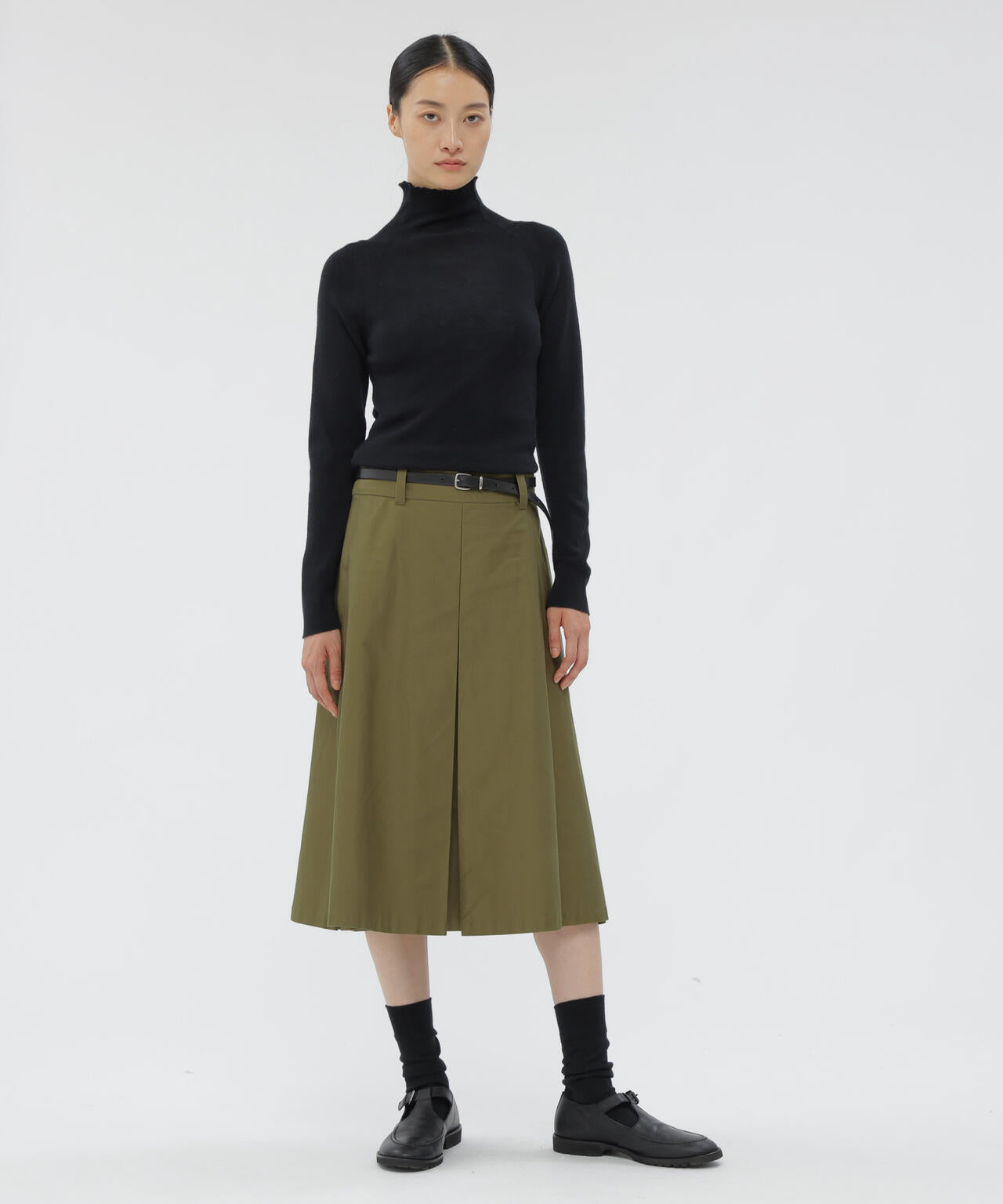 COTTON SATEEN SKIRT