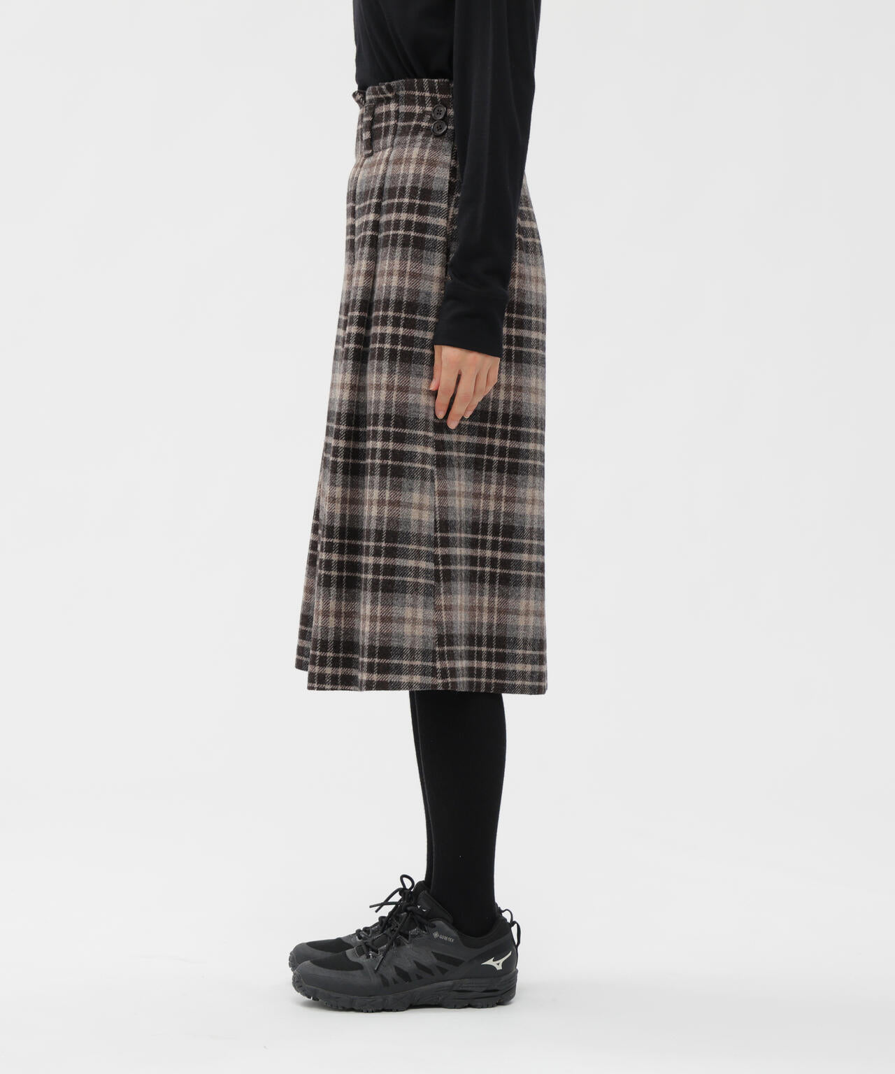 LARGE CHECK WOOL SKIRT