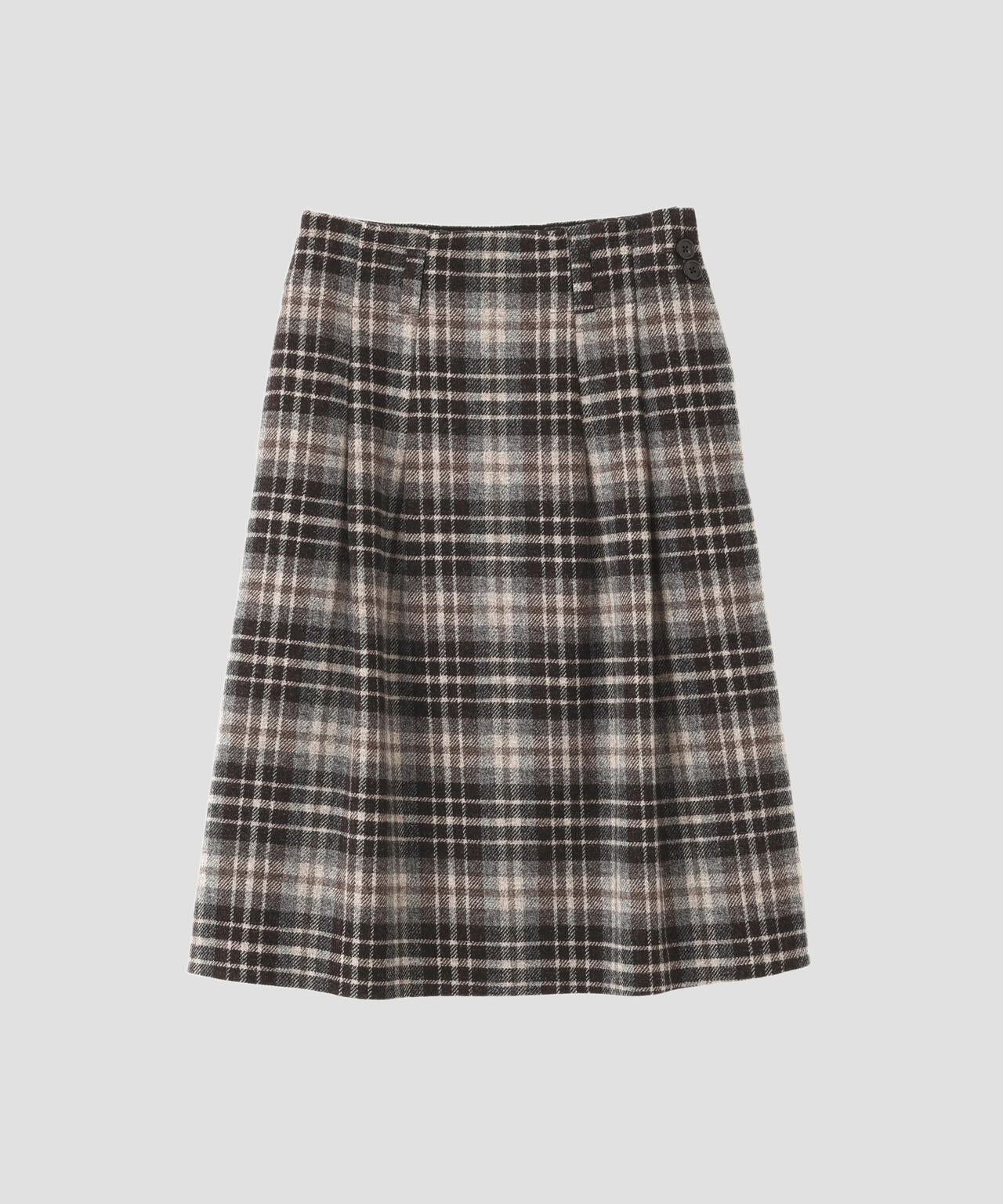 LARGE CHECK WOOL SKIRT