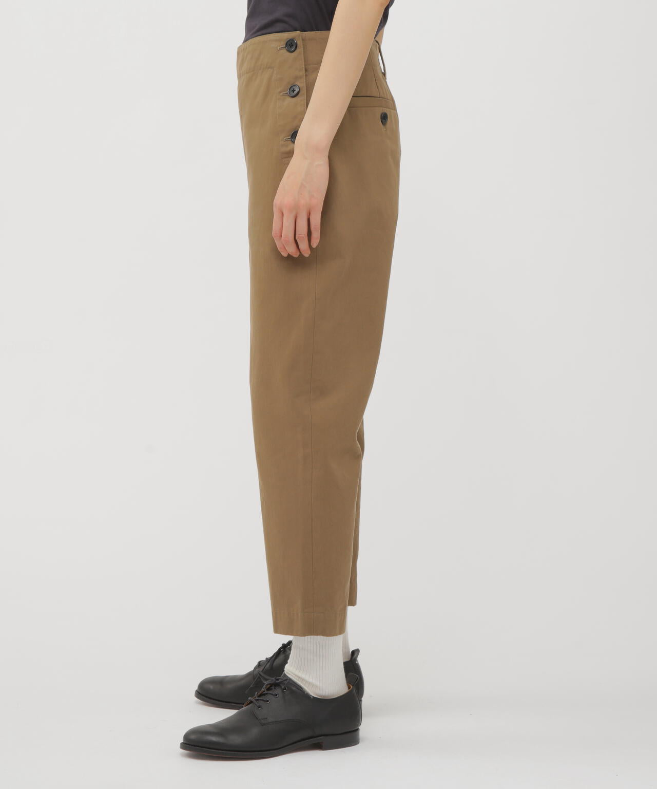 マーガレットハウエル ウールコットントラウザーズパンツ 17AW ベージュ SOFT BRUSHED COTTON TWILL TROUSERS | MARGARET HOWELL