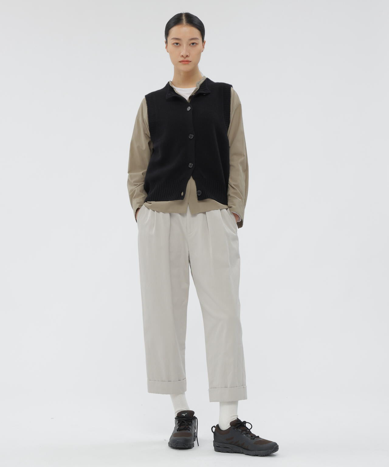 BRUSHED COTTON TWILL TROUSERS