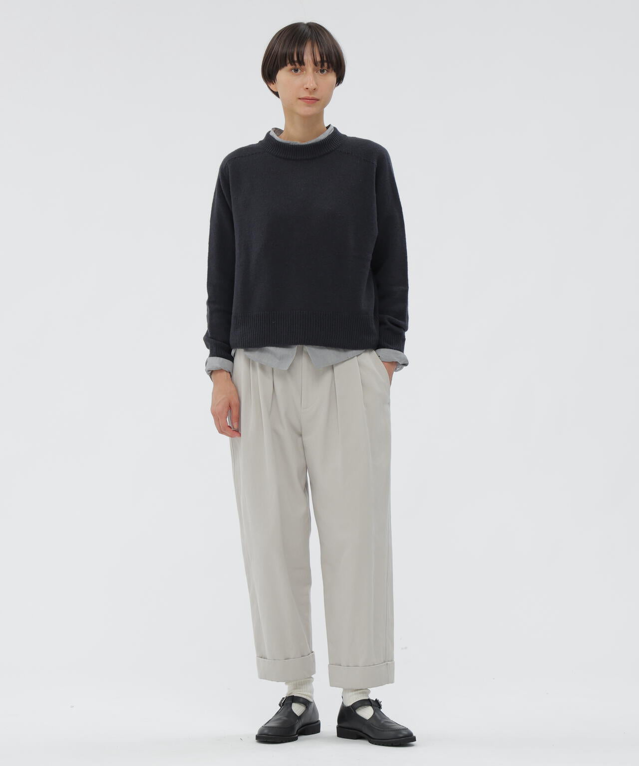 BRUSHED COTTON TWILL TROUSERS | MARGARET HOWELL（マーガレット