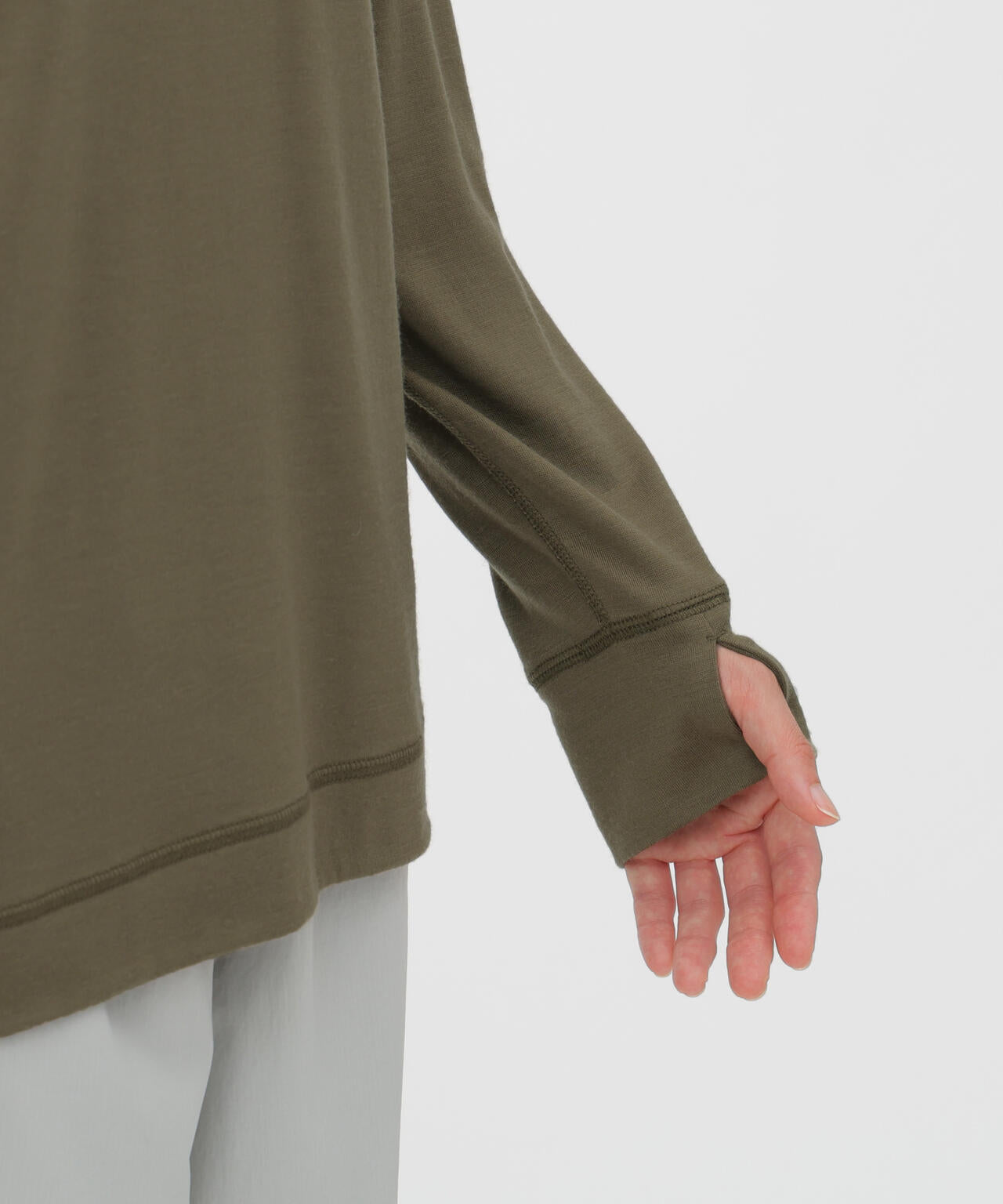 FINEGAUGE WASHABLE WOOL JERSEY TOP