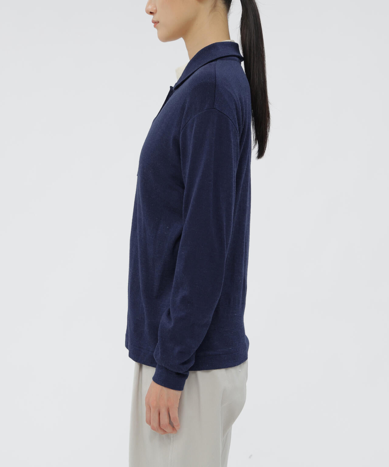 FINE WOOL SILK JERSEY TOP