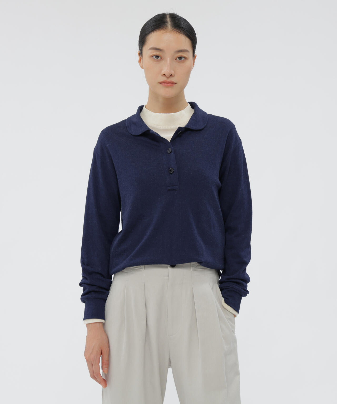 FINE WOOL SILK JERSEY TOP | MARGARET HOWELL（マーガレット
