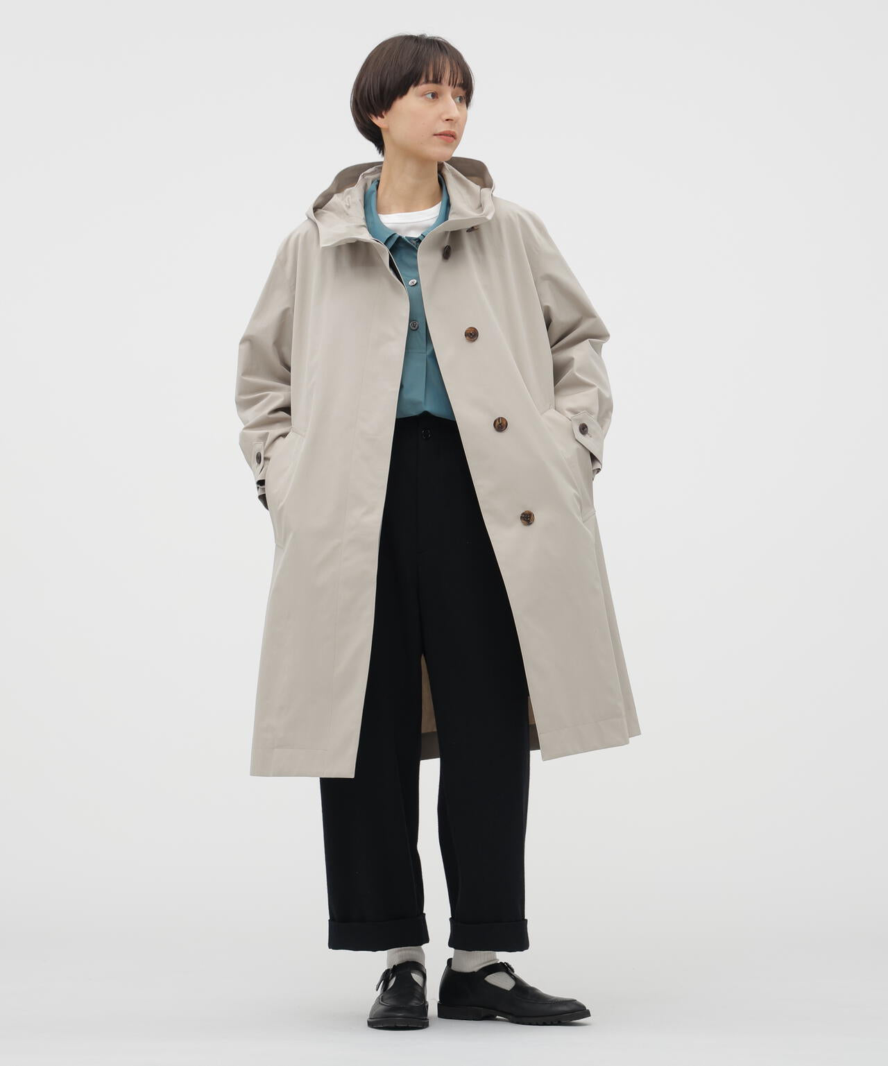 DENSE COTTON POPLIN COAT