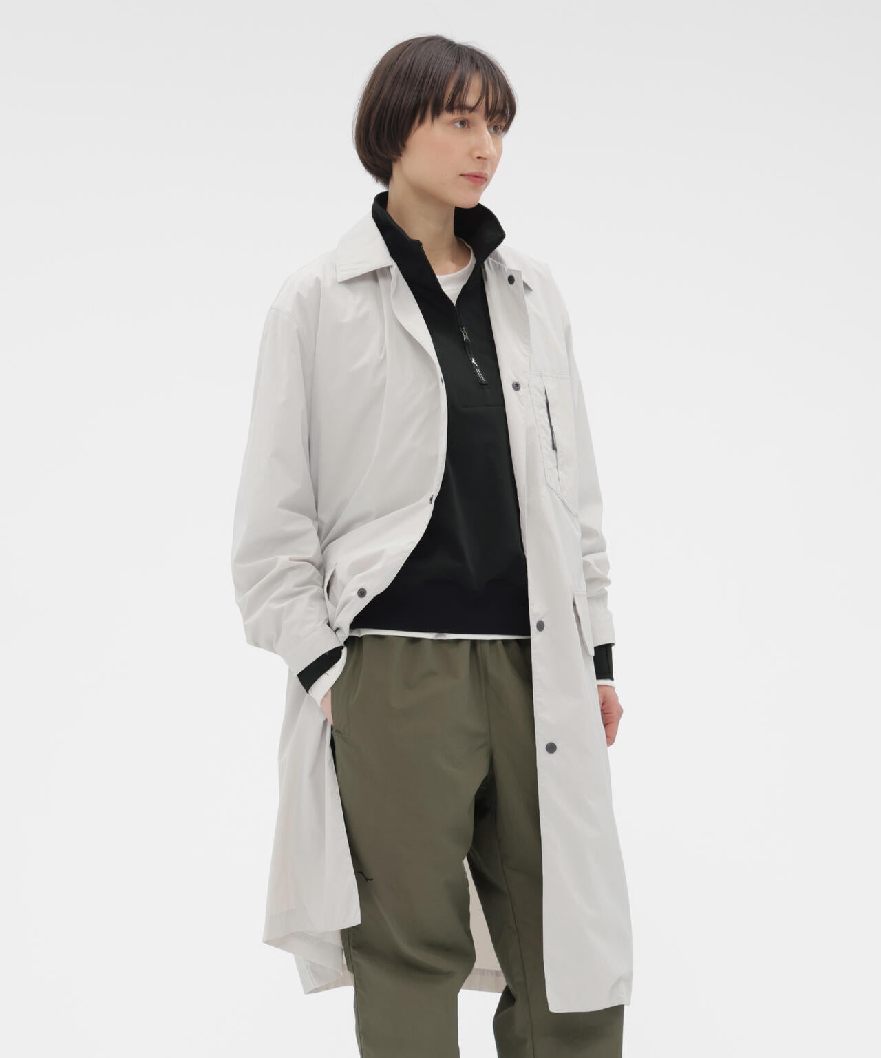 RECYCLED NYLON COMPACT RIPSTOP COAT