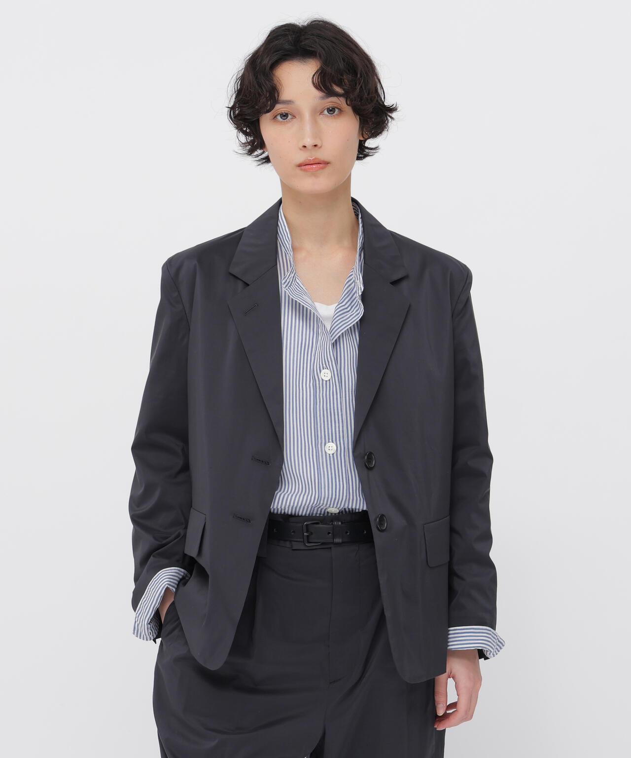 新品タグ付 イギリス製 マーガレットハウエル ストライプコットンジャージー 希少 HAIRLINE STRIPE COTTON TROUSERS | MARGARET HOWELL（マーガレット