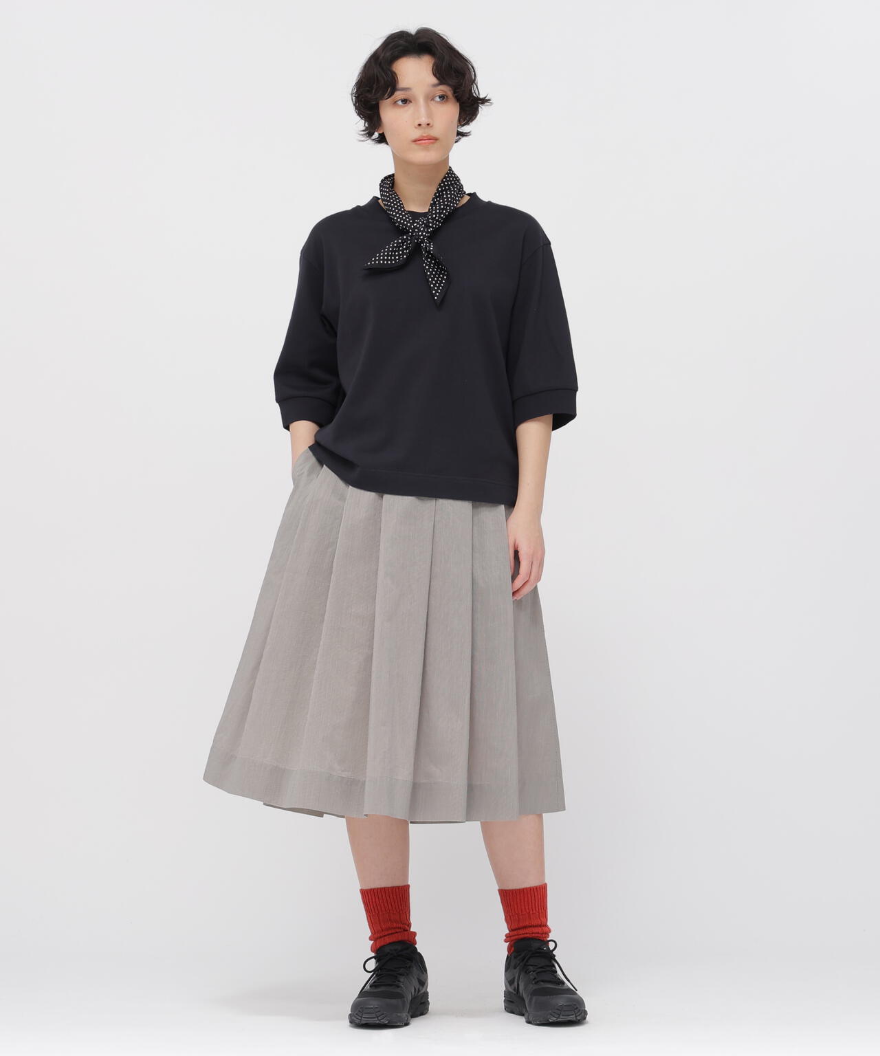 FINE STRIPE COTTON SILK SKIRT | MARGARET HOWELL（マーガレット