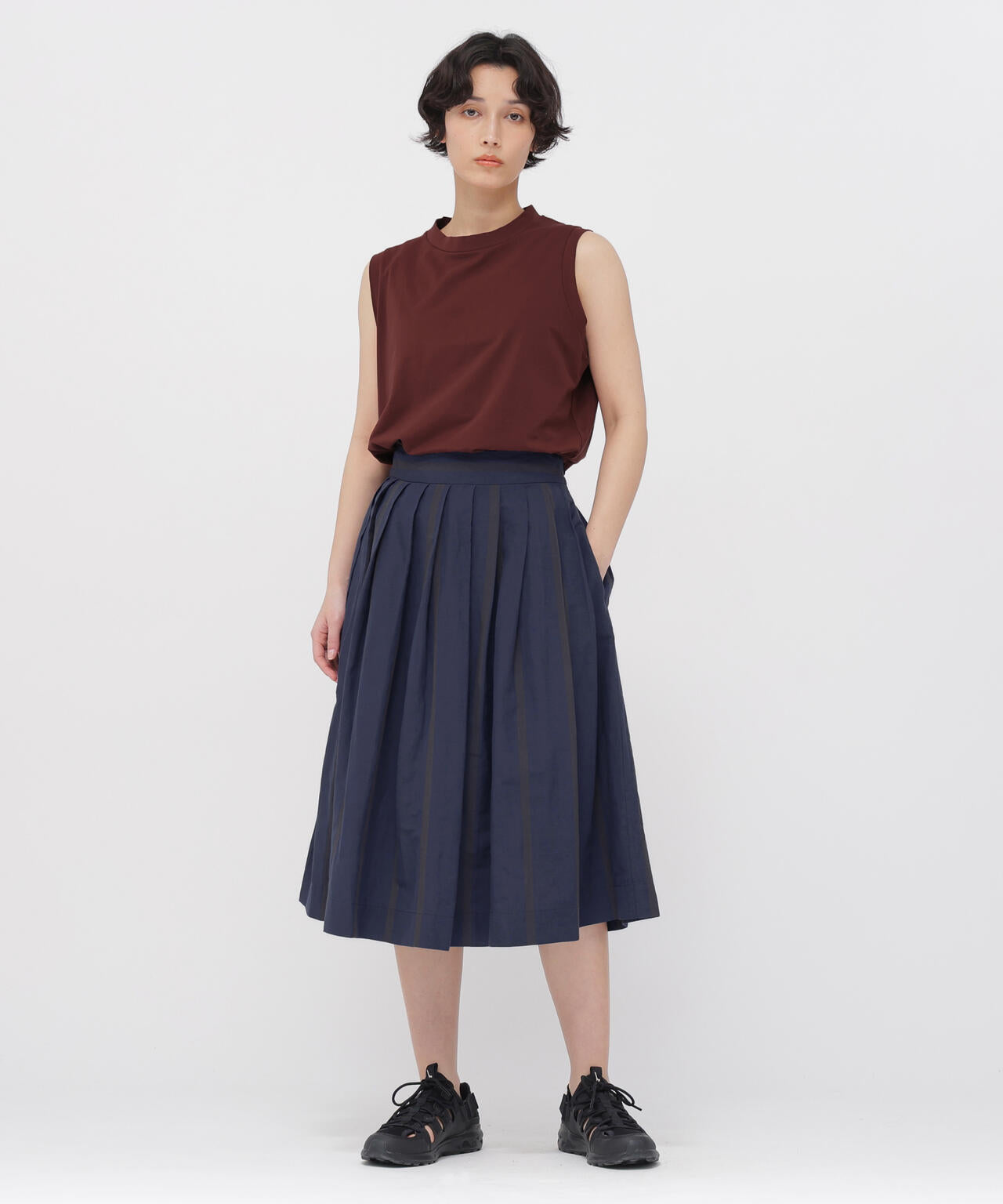 BOLD STRIPE COTTON LINEN SKIRT | MARGARET HOWELL（マーガレット