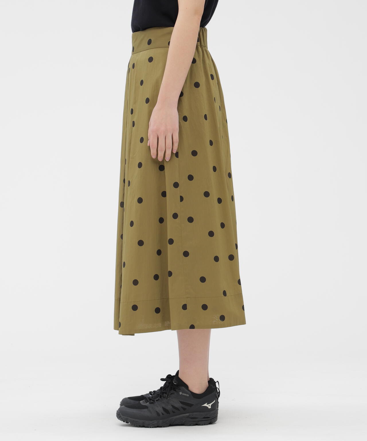 POLKA DOT COTTON POPLIN SKIRT