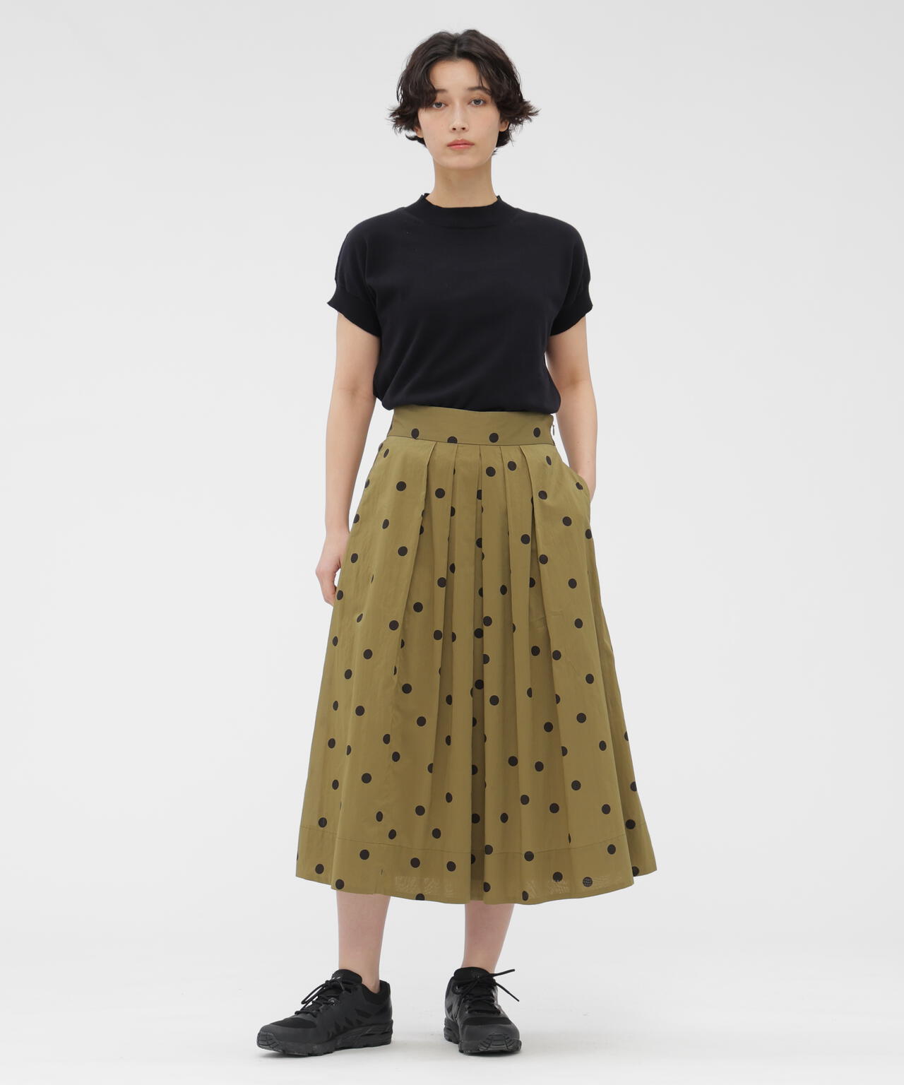 POLKA DOT COTTON POPLIN SKIRT | MARGARET HOWELL（マーガレット