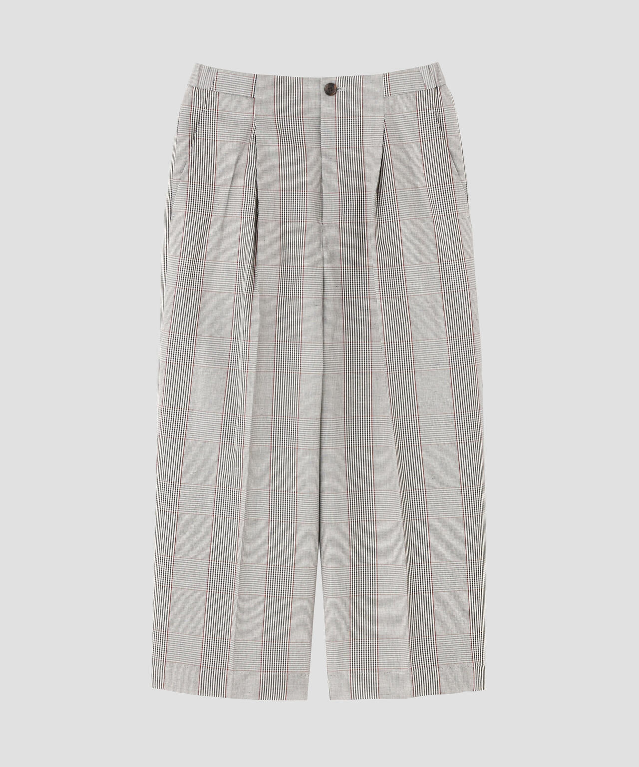 PRINCE OF WALES CHECK COTTON LINEN TROUSERS | MARGARET HOWELL