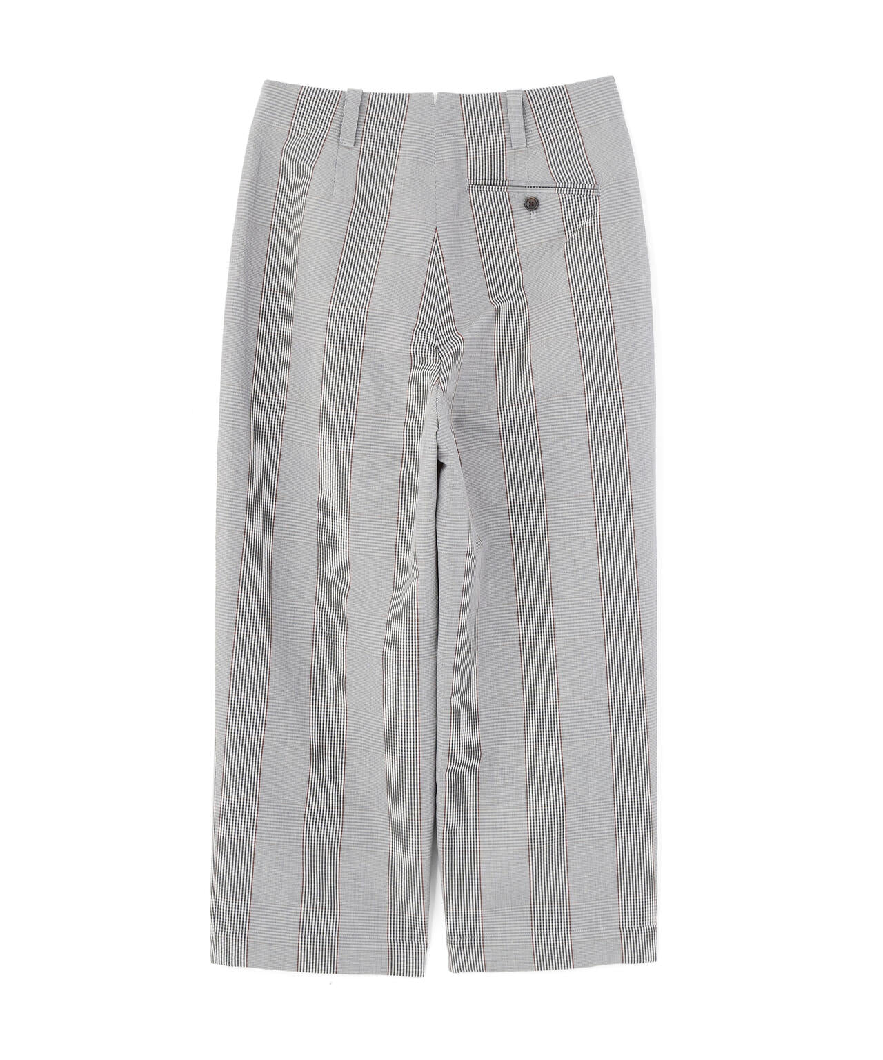 PRINCE OF WALES CHECK COTTON LINEN TROUSERS