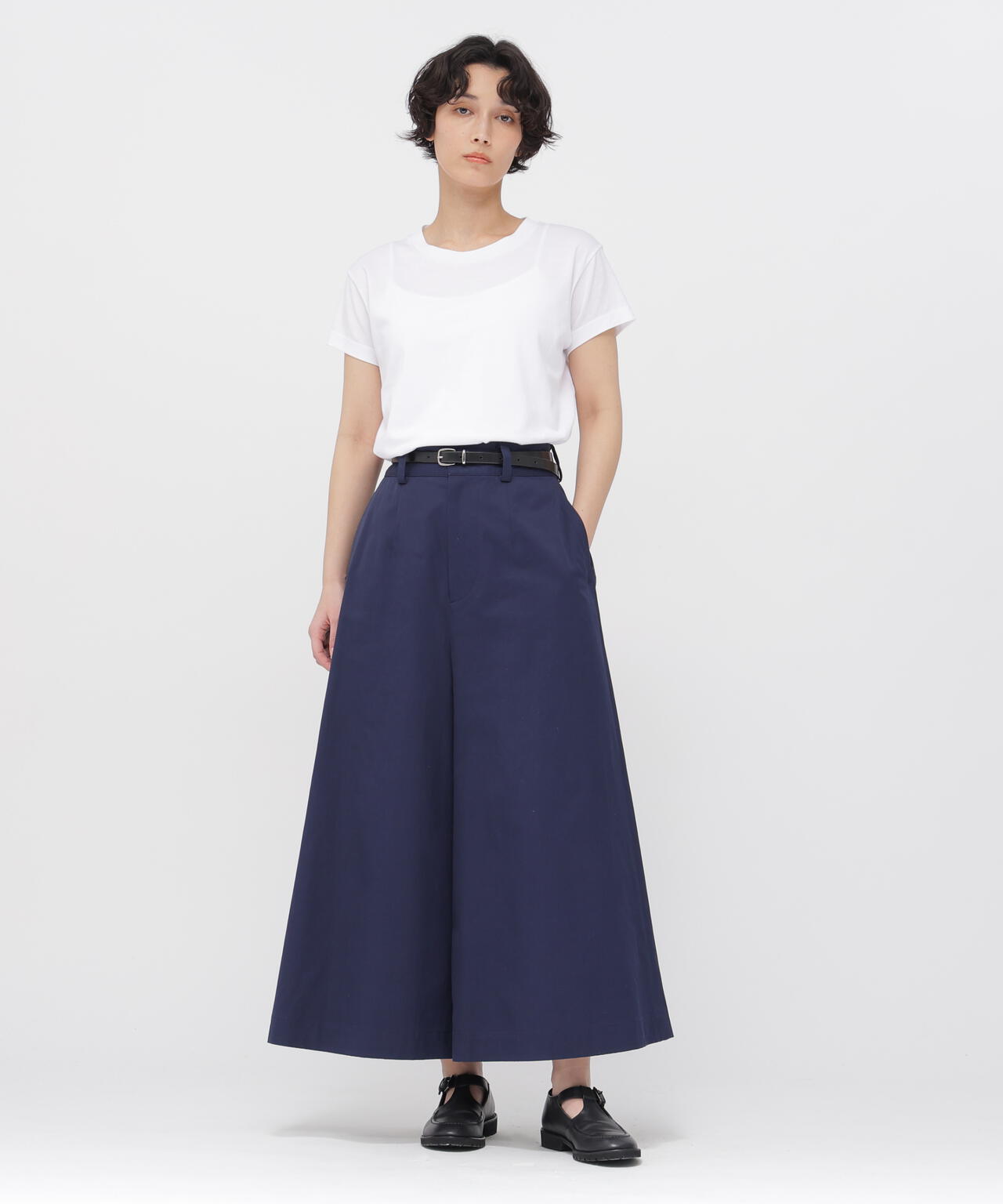 STIFF COTTON TWILL TROUSERS