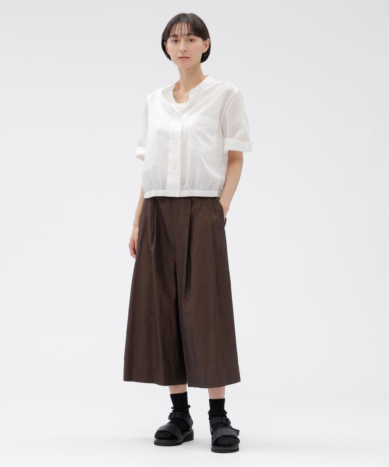 COTTON RAMIE CHAMBRAY TROUSERS | MARGARET HOWELL（マーガレット