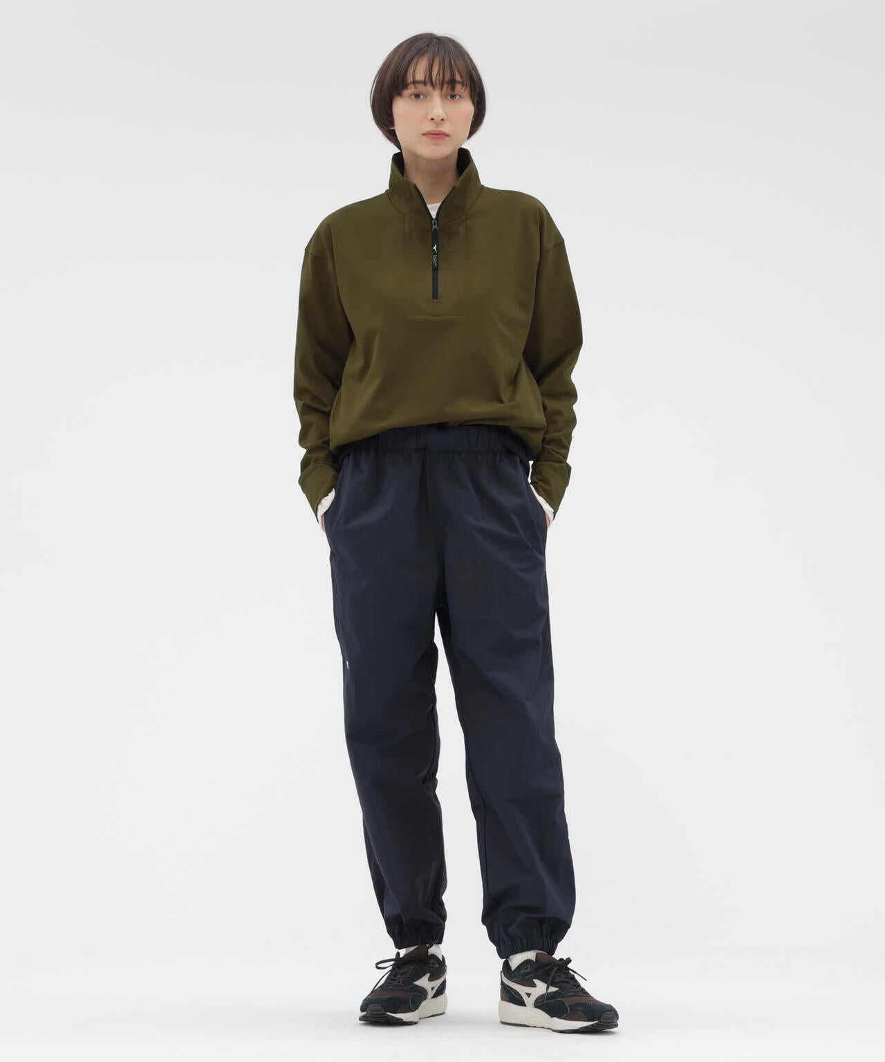 WATER REPELENT NYLON POPLIN TROUSERS