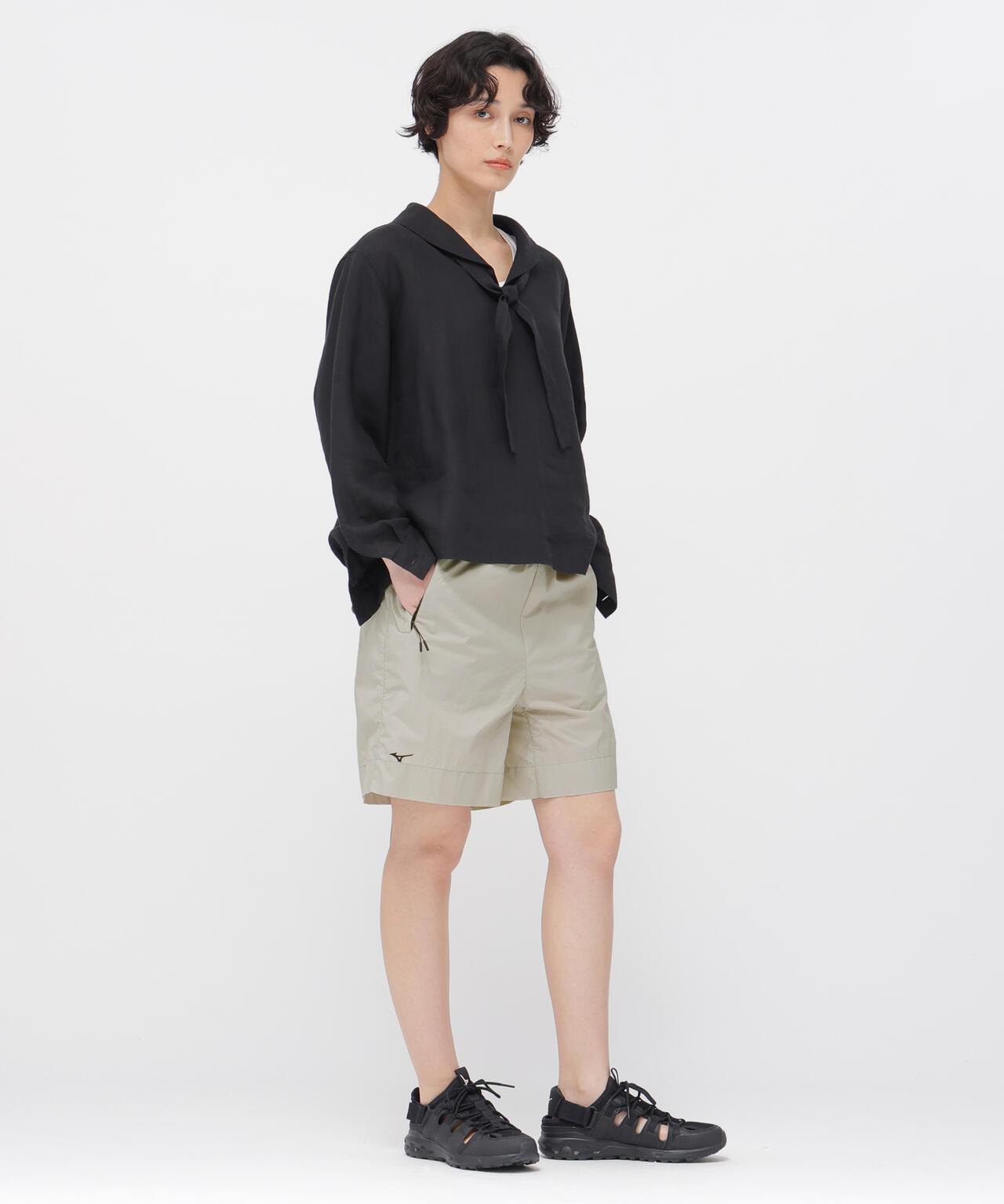 WATER REPELLENT LIGHTWEIGHT NYLON POPLIN TROUSERS | MARGARET