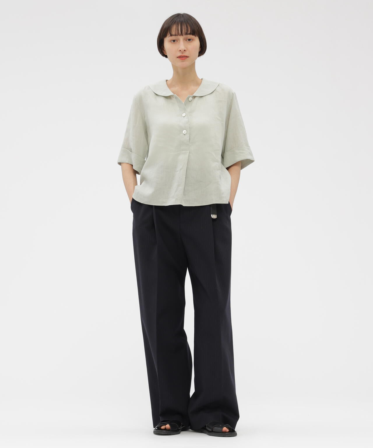 2022SS♦︎マーガレットハウエル LINEN VOILE プルオーバーシャツ MARGARET HOWELL(マーガレット・ハウエル)｜LINEN VOILE SHIRT