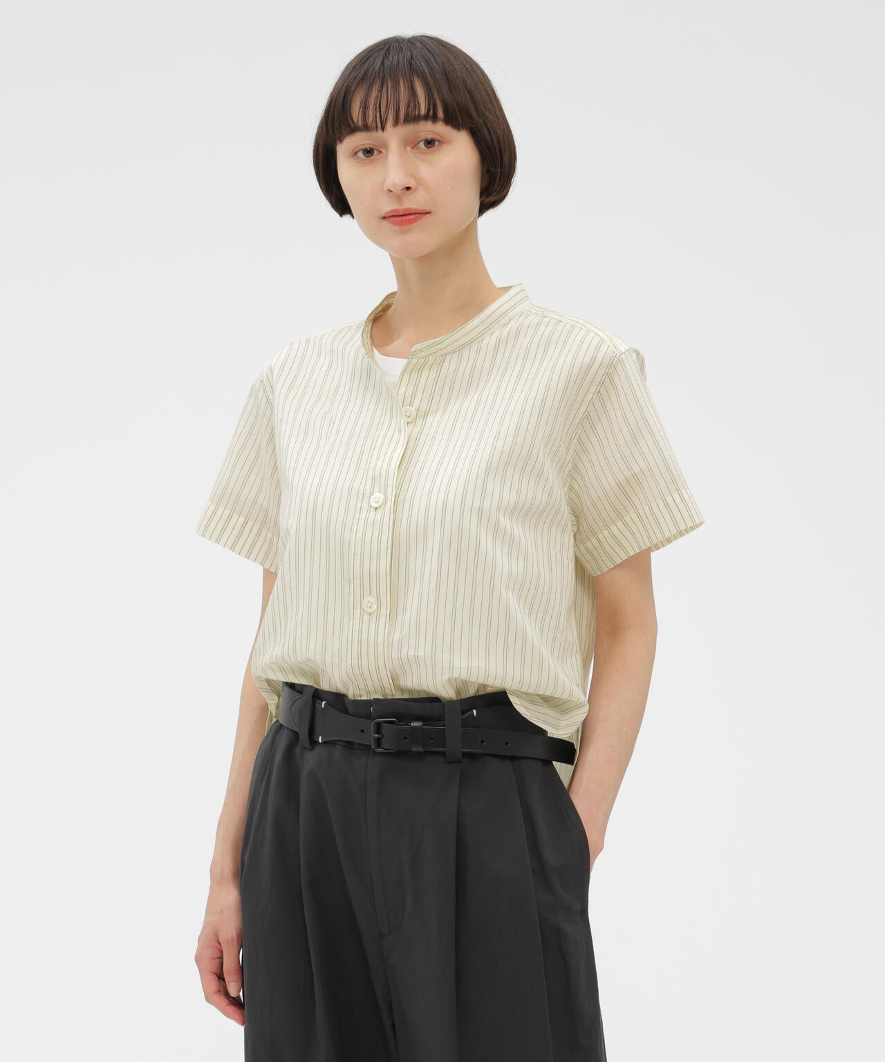 COTTON SILK GRAPHIC STRIPE SHIRT | MARGARET HOWELL（マーガレット