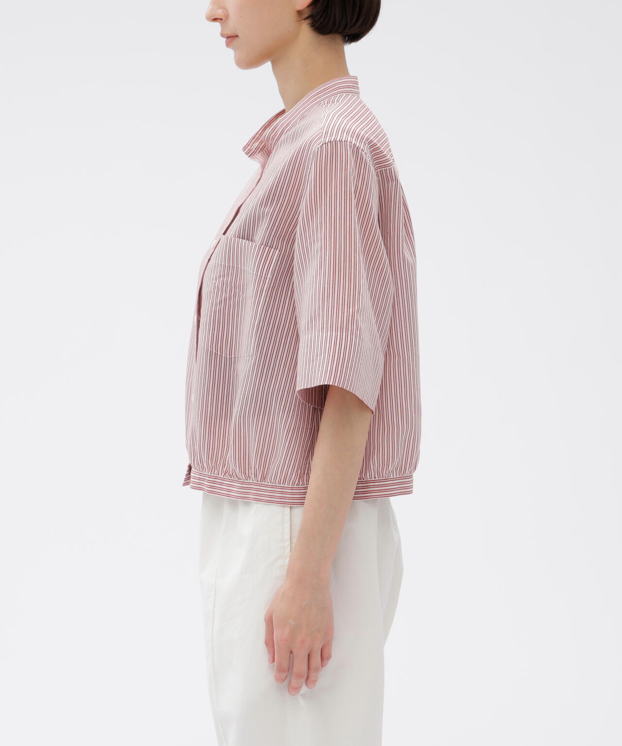 26SS マーガレットハウエル　コットンシルクシャツ DOUBLE STRIPE COTTON SILK SHIRT | MARGARET HOWELL（マーガレット