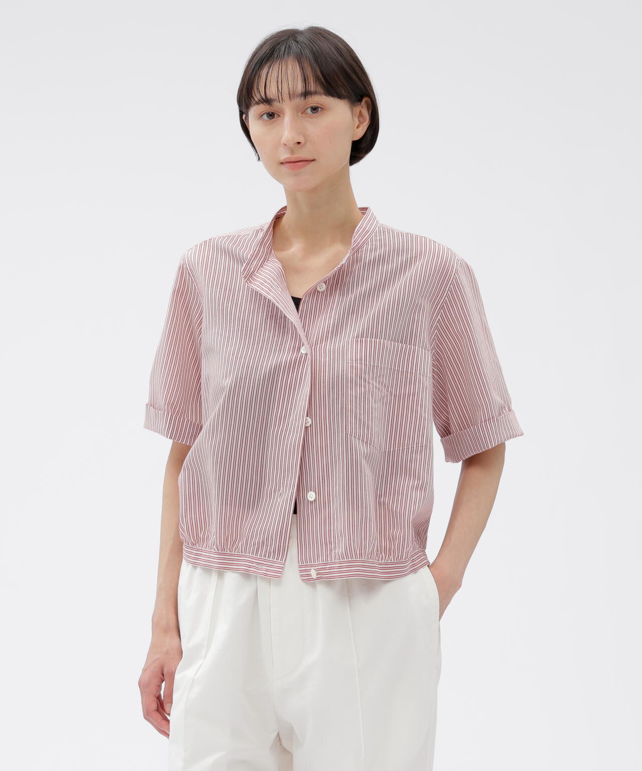 DOUBLE STRIPE COTTON SILK SHIRT | MARGARET HOWELL（マーガレット