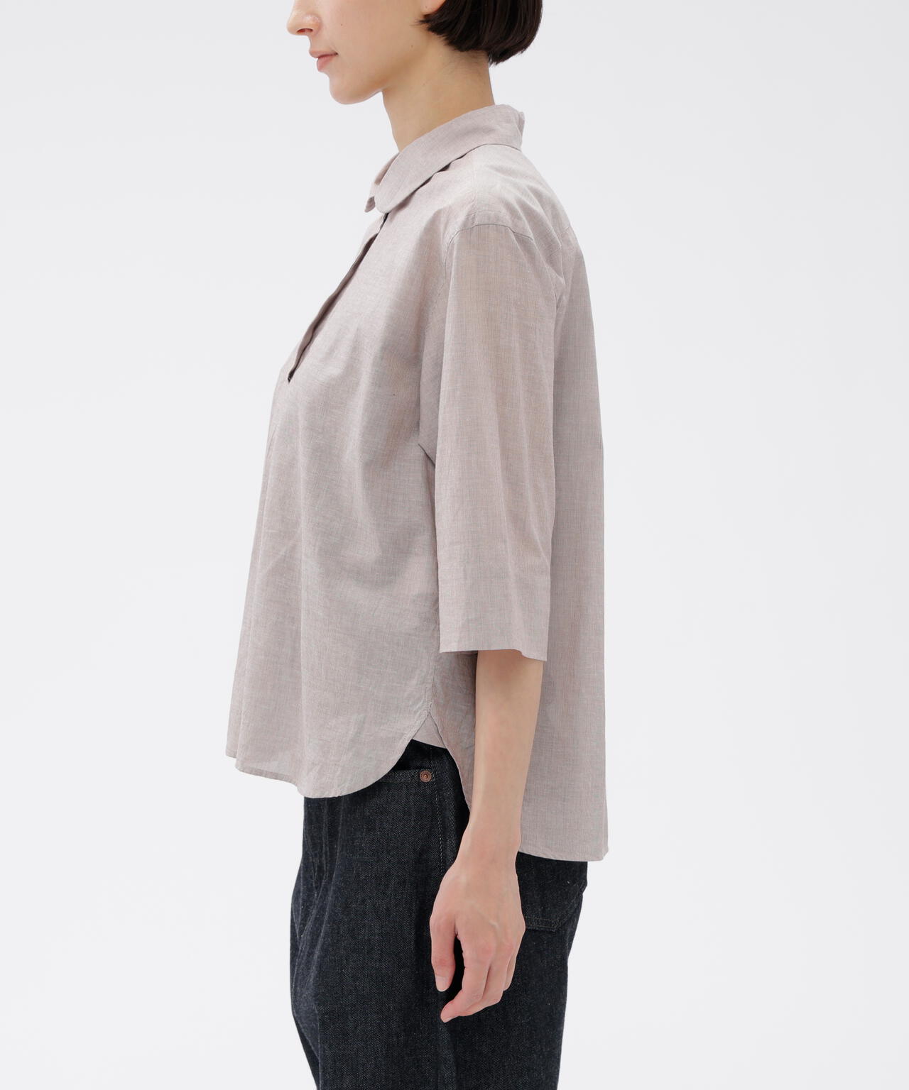 HAIRLINE STRIPE COTTON LINEN SHIRT | MARGARET HOWELL（マーガレット