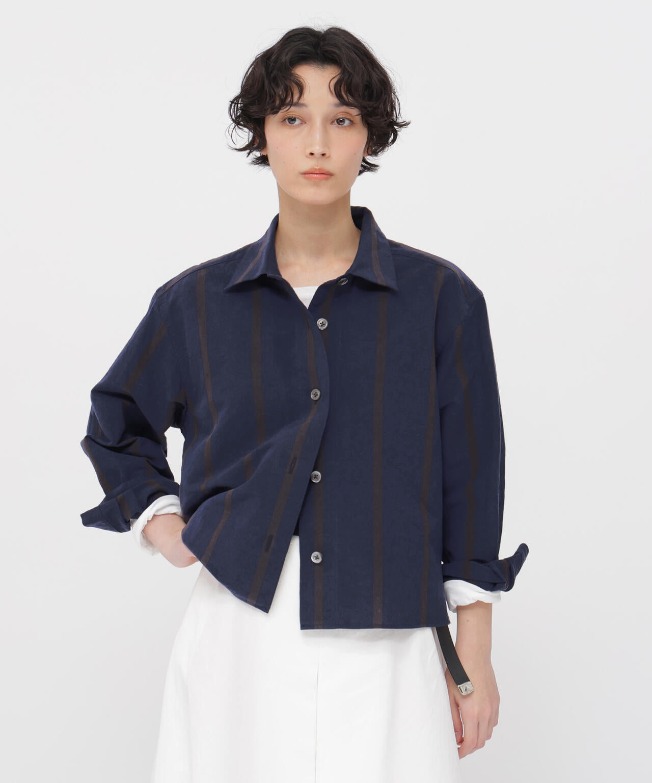 BOLD STRIPE COTTON LINEN SHIRT | MARGARET HOWELL（マーガレット