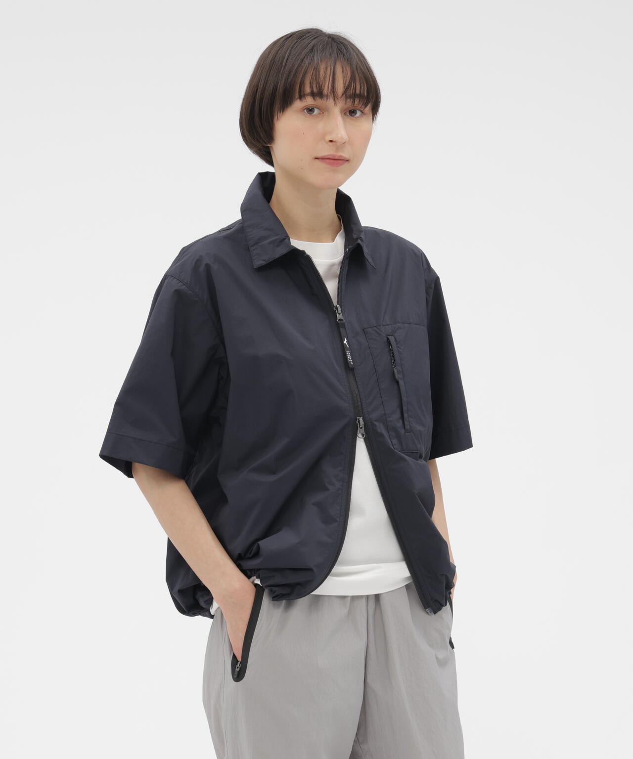 WATER REPELLENT LIGHTWEIGHT NYLON POPLIN SHIRT