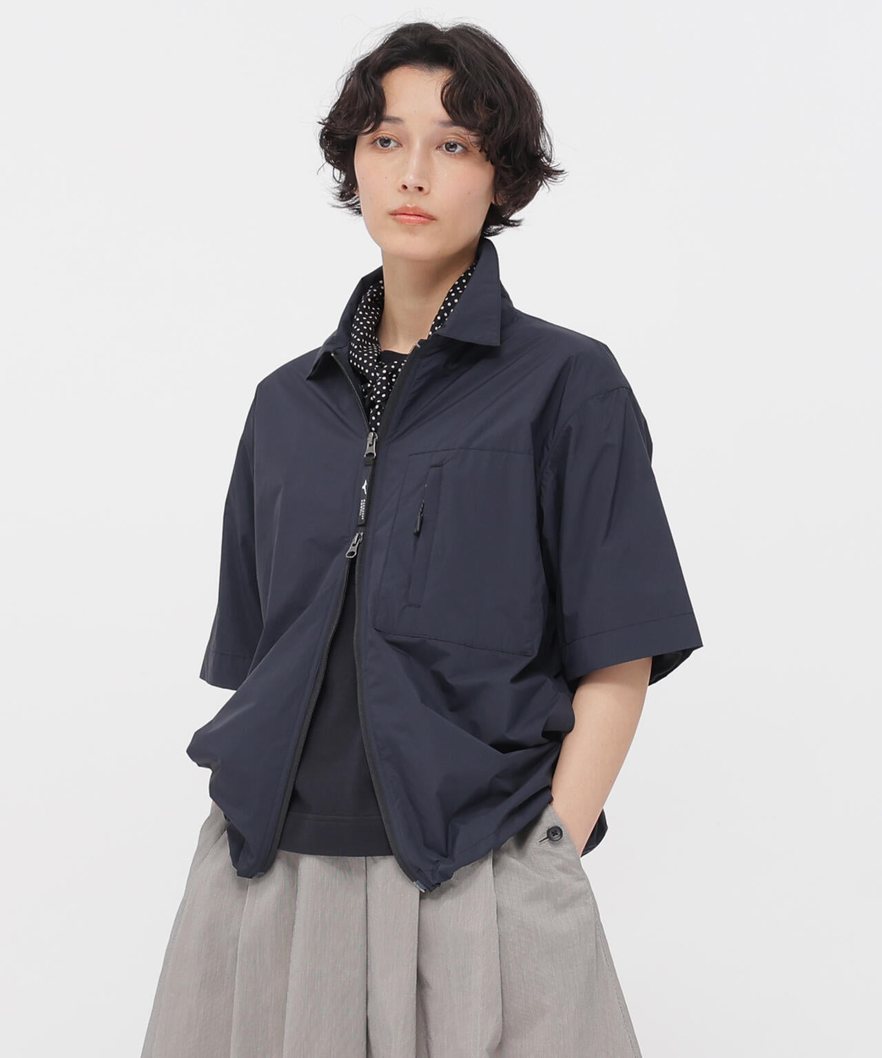 WATER REPELLENT LIGHTWEIGHT NYLON POPLIN SHIRT | MARGARET HOWELL