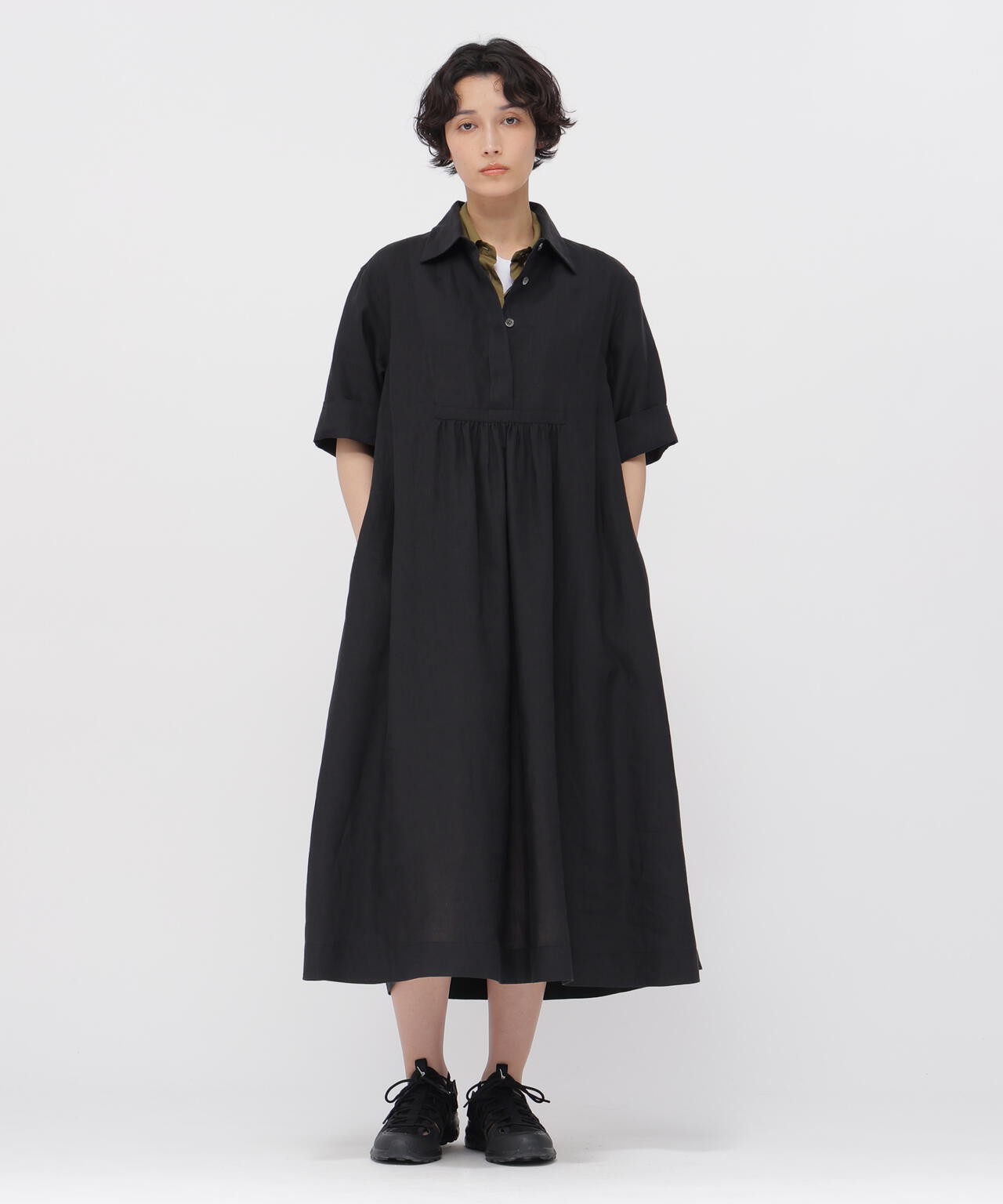 MARGARET HOWELLリネン千鳥セットアップ SHIRTING LINEN DRESS | MARGARET HOWELL（マーガレット・ハウエル
