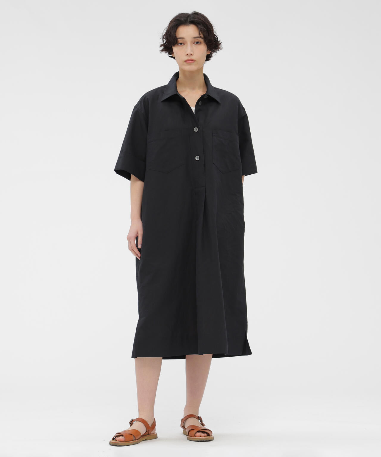COTTON LINEN PLAIN WEAVE DRESS | MARGARET HOWELL（マーガレット