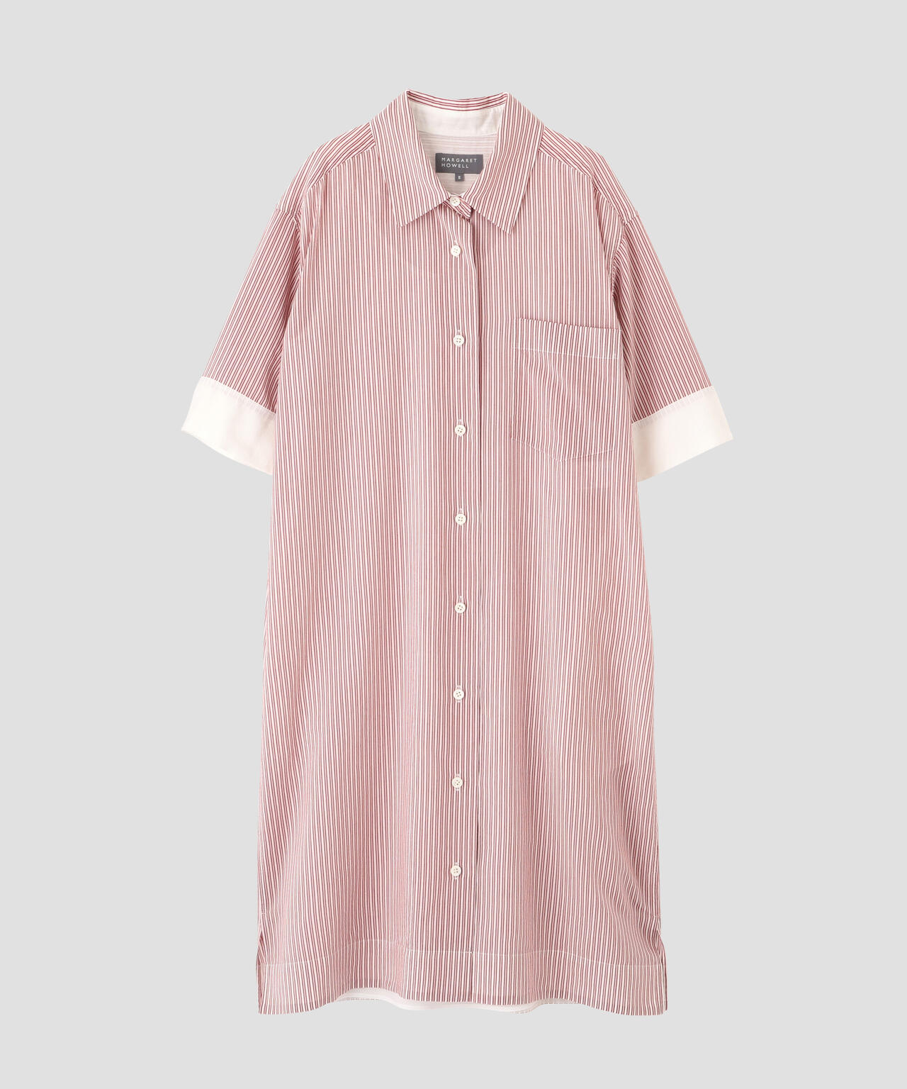 DOUBLE STRIPE COTTON SILK DRESS | MARGARET HOWELL（マーガレット