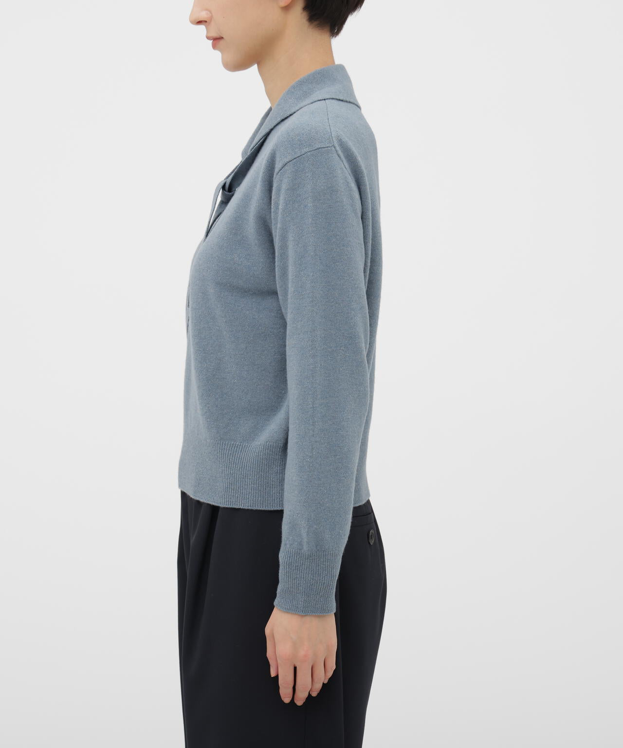 【連休限定セール】マーガレットハウエル ニット コットンウール ブルーグレー MARGARET HOWELL（マーガレットハウエル） ニット セーター CASHMERE