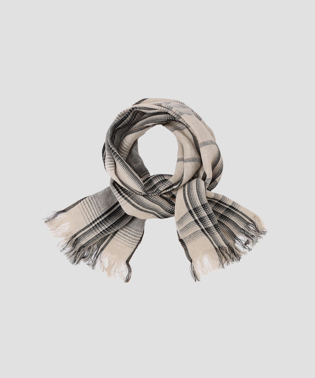 LINEN GRAPHIC CHECK SCARF | MARGARET HOWELL（マーガレット 